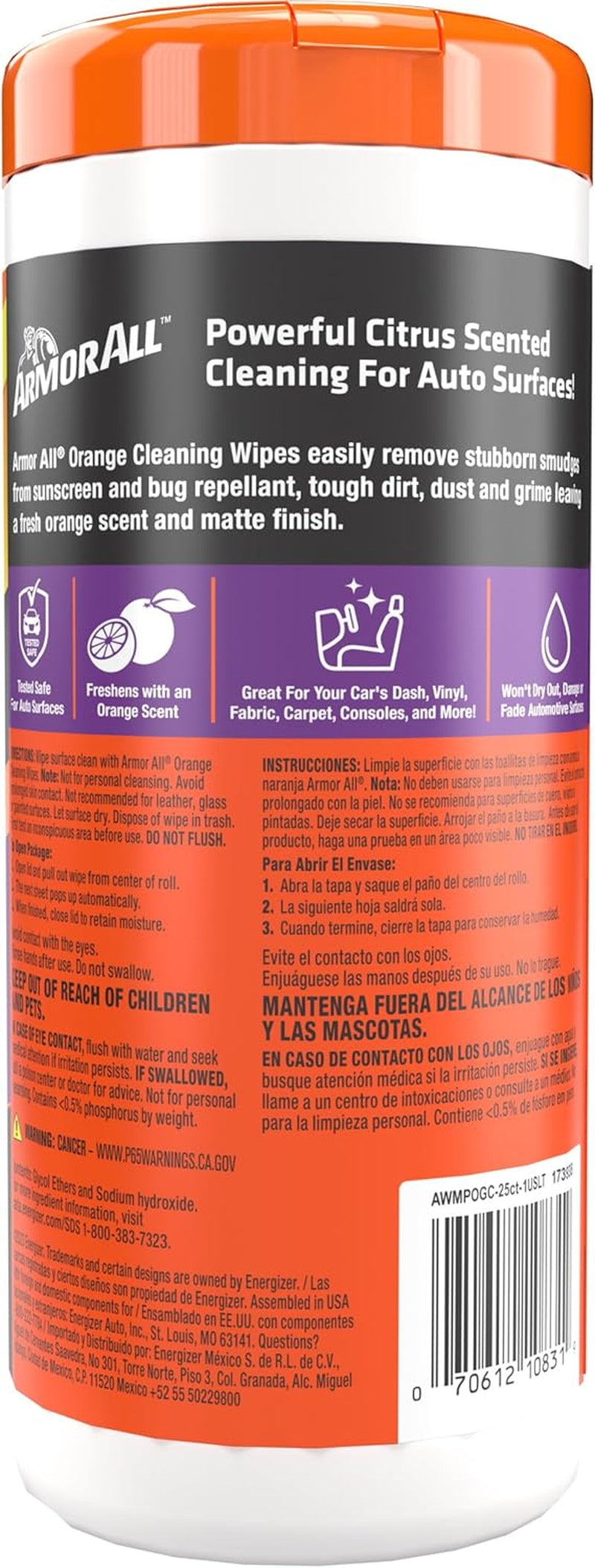 Amor All - Car Interior Cleaner Wipes