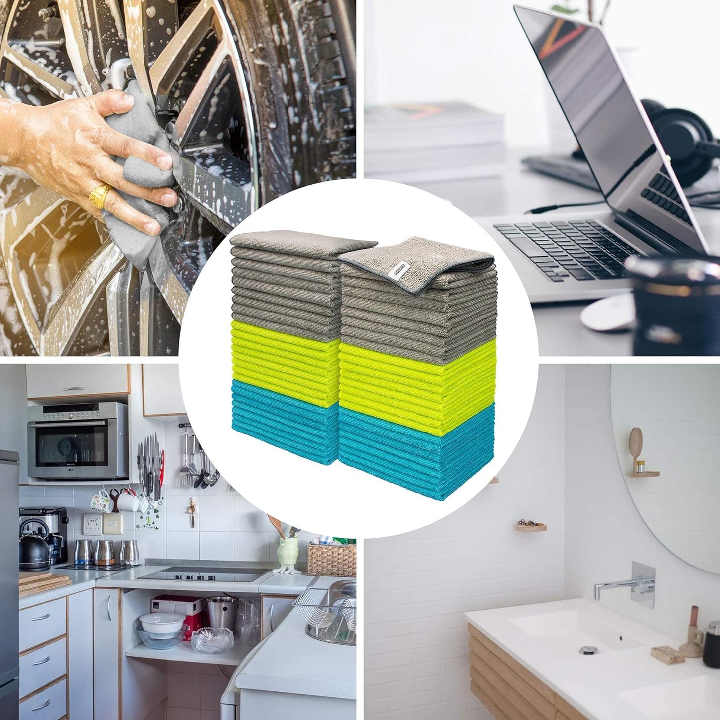 Microfiber Cleaning Cloth - Pack of 50