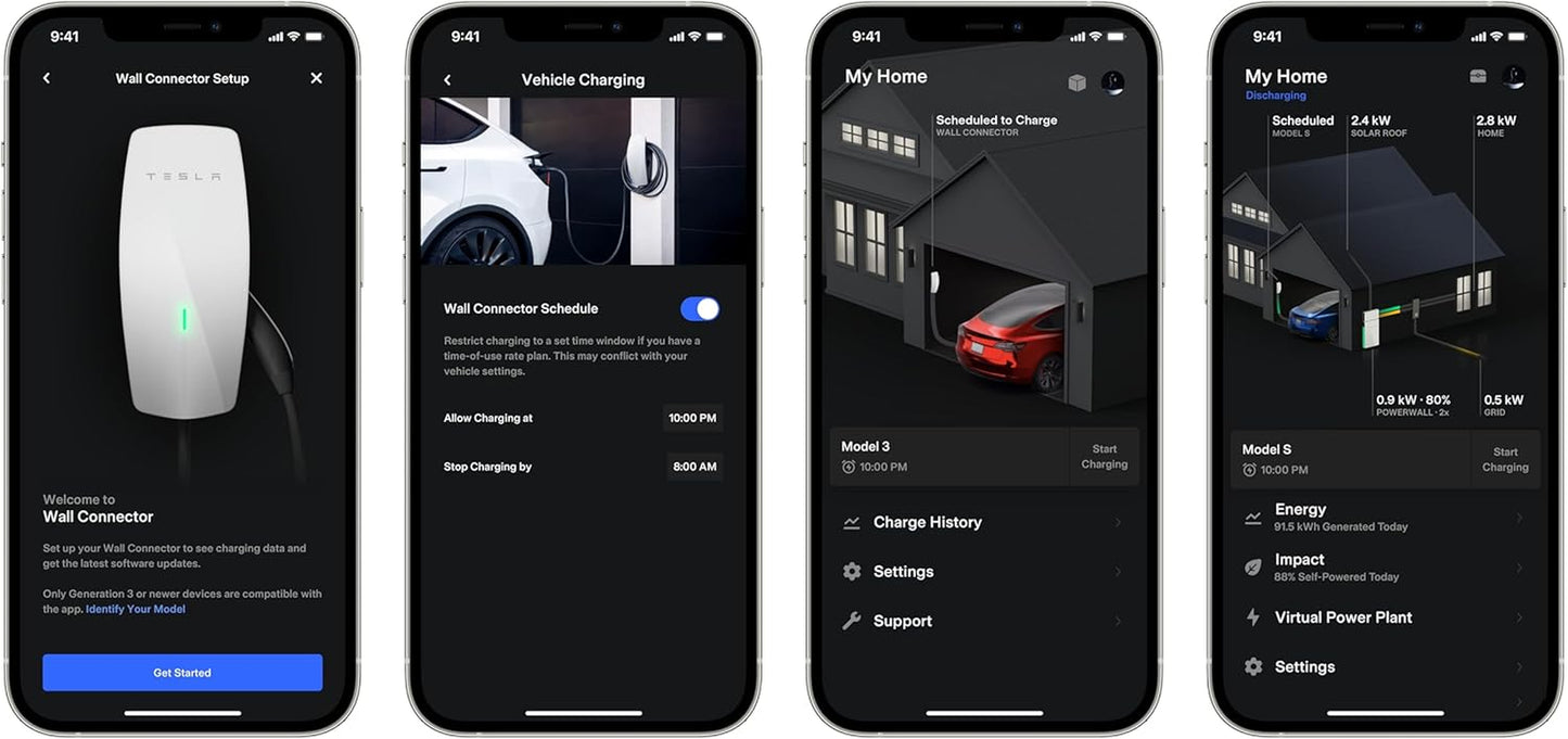 Tesla Wall Connector - Electric Vehicle (EV) Charger - Level 2 - up to 48A with 24' Cable