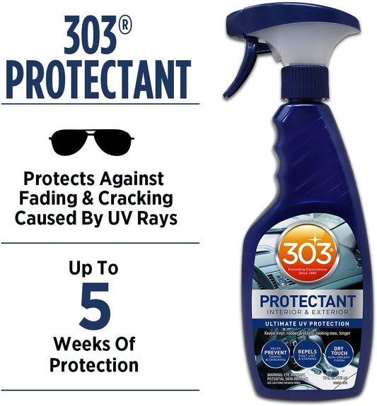 Automotive Protectant Spray By 303 - Helps Prevent Fading & Cracking, Repels Dust, Lint & Staining